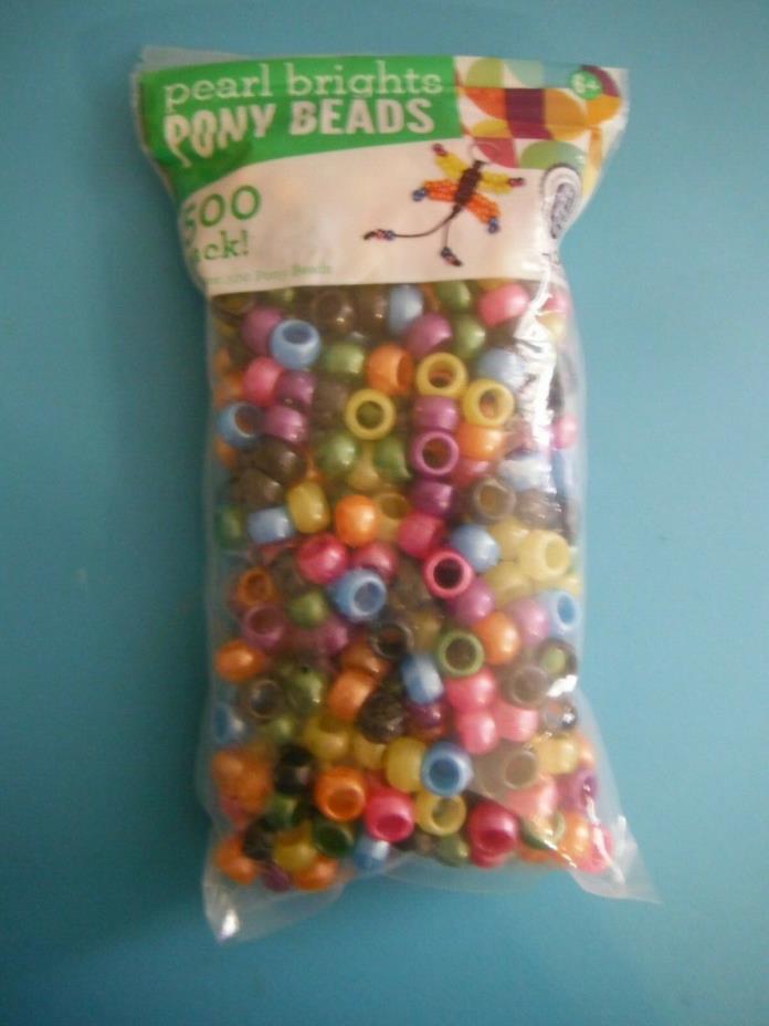 500 COUNT PEARL BRIGHTS PONY BEADS