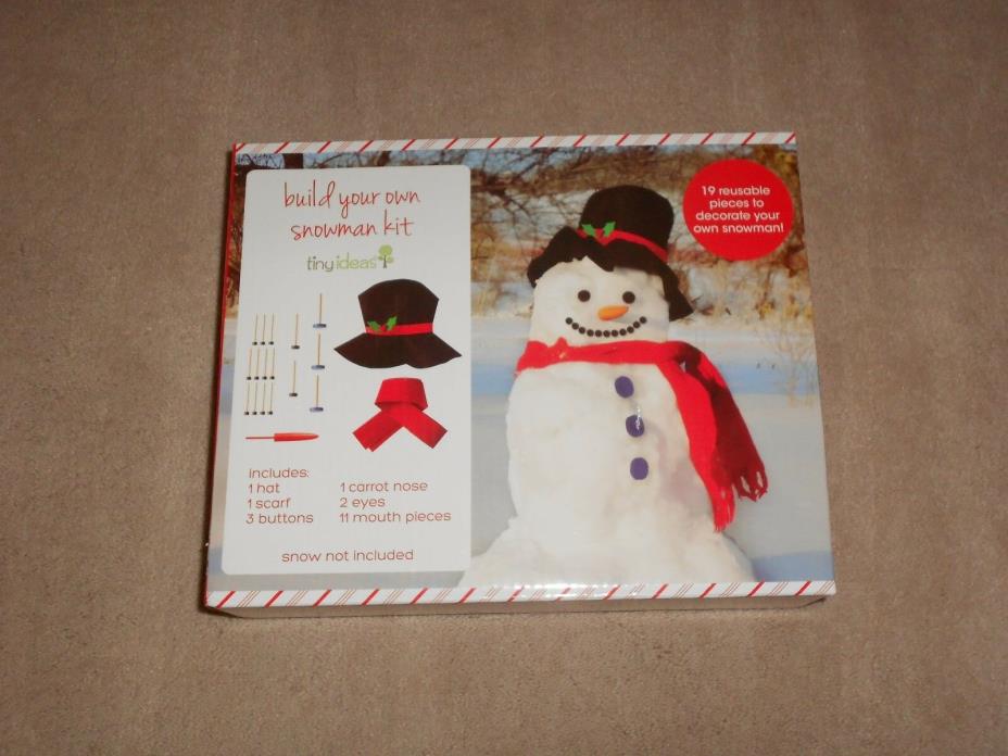 NEW, BUILD YOUR OWN SNOWMAN KIT BY TINY IDEAS, 19 REUSABLE PIECES