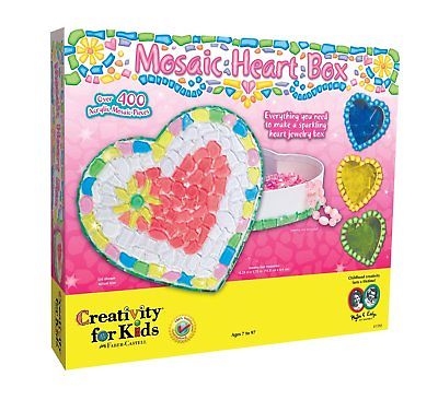 Creativity For Kids Mosaic Heart Jewelry Box Valentines Craft DIY Kit