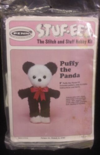 Vintage New & Sealed Penn Stitch and Stuff Hobby Kit STUF-EEZ Puff the Panda