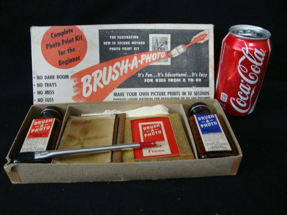 Vintage BRUSH-A-PHOTO Photo Print Kit - Gopher Laboratory - AS IS