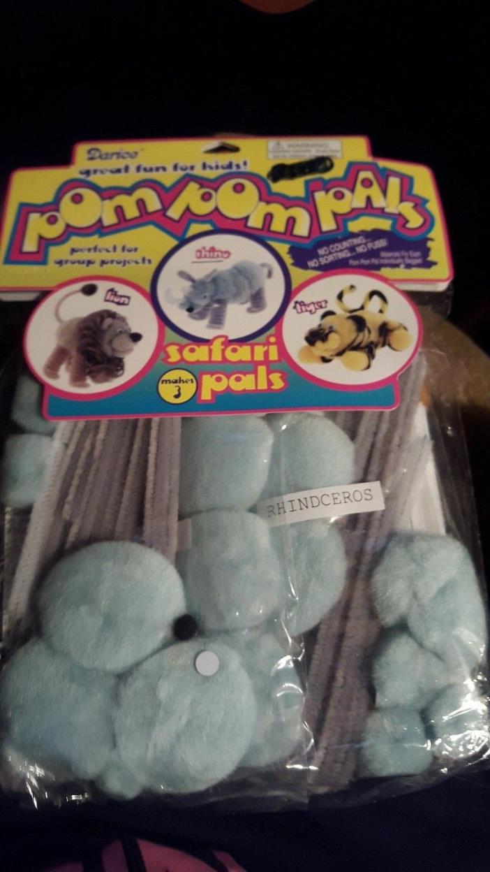 Darice # 1104-03 Pom Pom Pals Safari Kit - New - Makes 3 Great for Kids