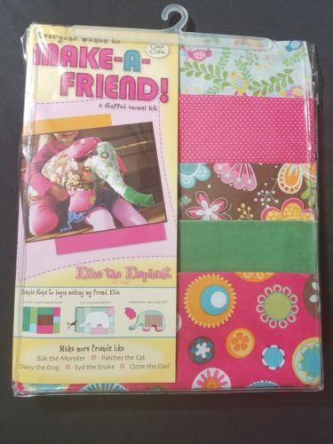 ELLIE THE ELEPHANT Stuffed Animal Kit Make A Friend Quick Crafts Colorful Fabric