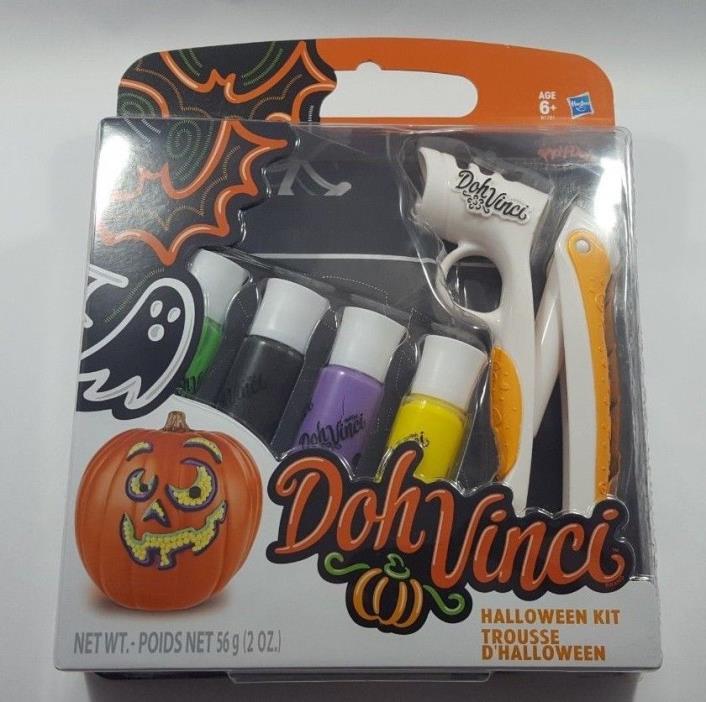 Play-Doh Doh Vinci Halloween Kit Pumpkin Decoration Craft No-Carve Hasbro *NEW*