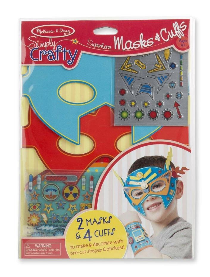 Melissa Doug Simply Crafty Superhero Masks & Cuffs Kit To Make & Decorate B/G 4+