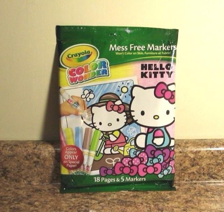 Crayola Color Wonder Hello Kitty Set 18 Page Coloring Pad 5 Markers NEW