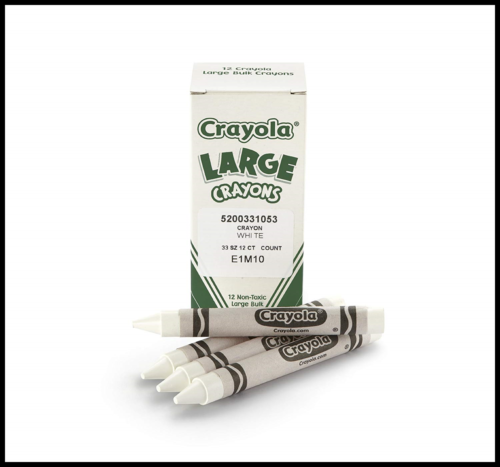 Bulk Crayons LARGE Size WHITE Pack Of 12
