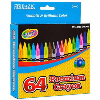 New 358511  Crayon 64Ct Premium Quality Color #2515 (24-Pack) School Supplies