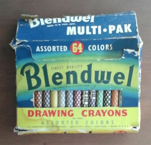 Vintage Blendwel Drawing Crayons 64 Assorted Colors