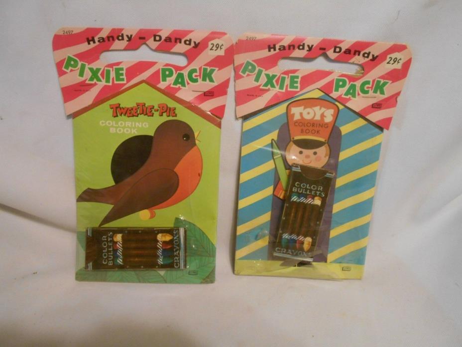 2 pixie pack Handy-Dandy crayon color & books kids toy soldier Tweetie pie bird