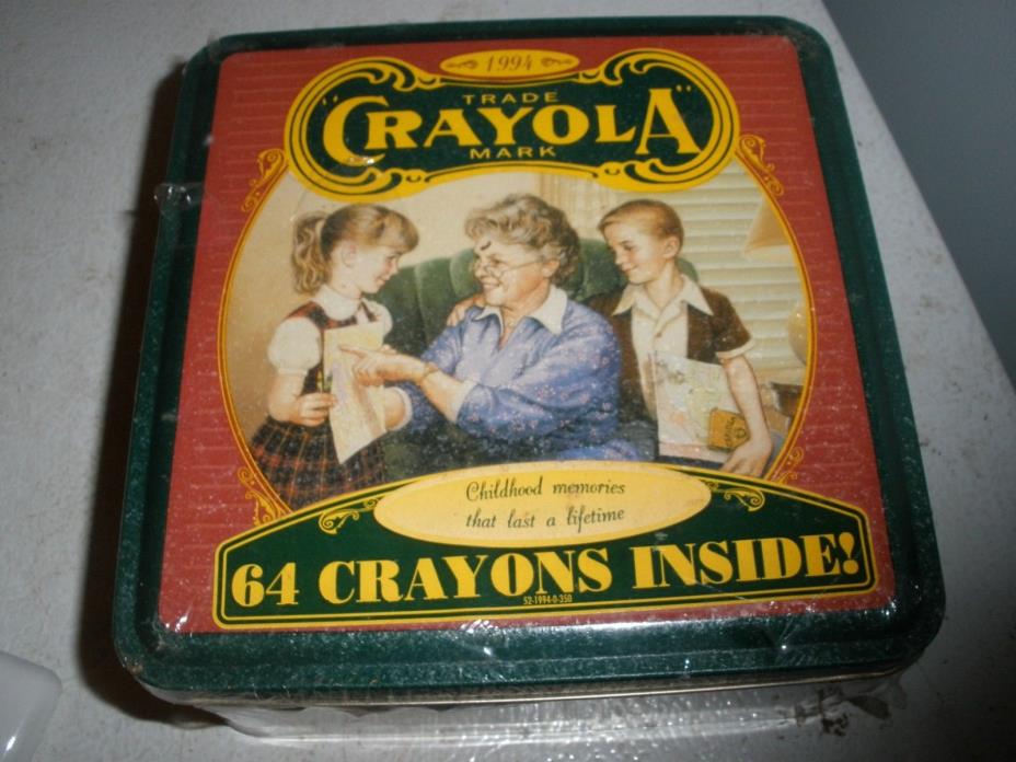 Vintage NEW Crayola 64 Crayons Tin Childhood Memories that Last a Lifetime