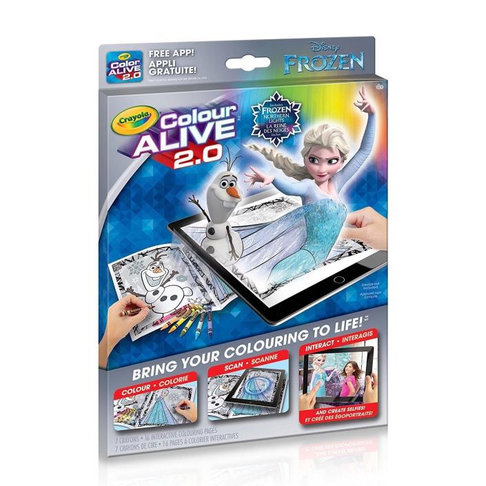 New Crayola Color Alive 2.0 Interactive Coloring Book  Marvel Frozen Elsa Anna