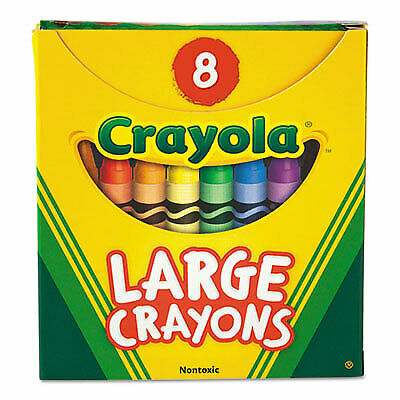 Large Crayons, Tuck Box, 8 Colors/Box 52-0080  - 1 Each