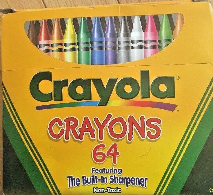 1999 Crayola Crayons 64 with Built in Sharpener Non-Toxic Vintage - Rare Unused