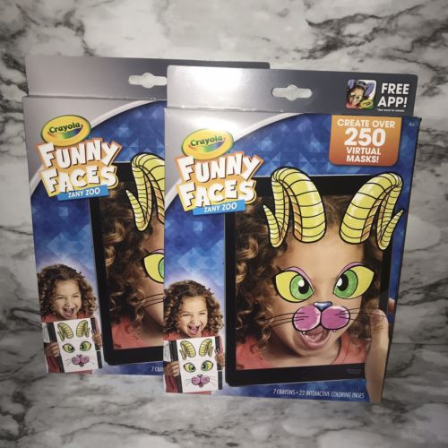 Lot Of 2 Crayola Funny Faces Zany Zoo Packs New