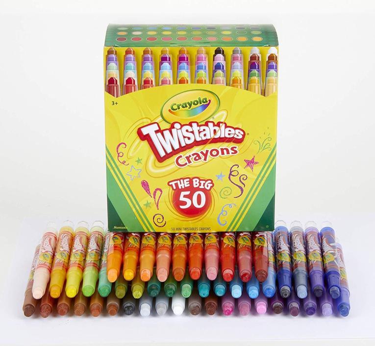 Crayola Mini Twistables Crayons, 50ct, great for kids art great gifts family fun