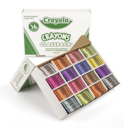 Crayola Bulk Crayons, 800 Count Classpack, 16 Assorted Colors (50 Each) '528016