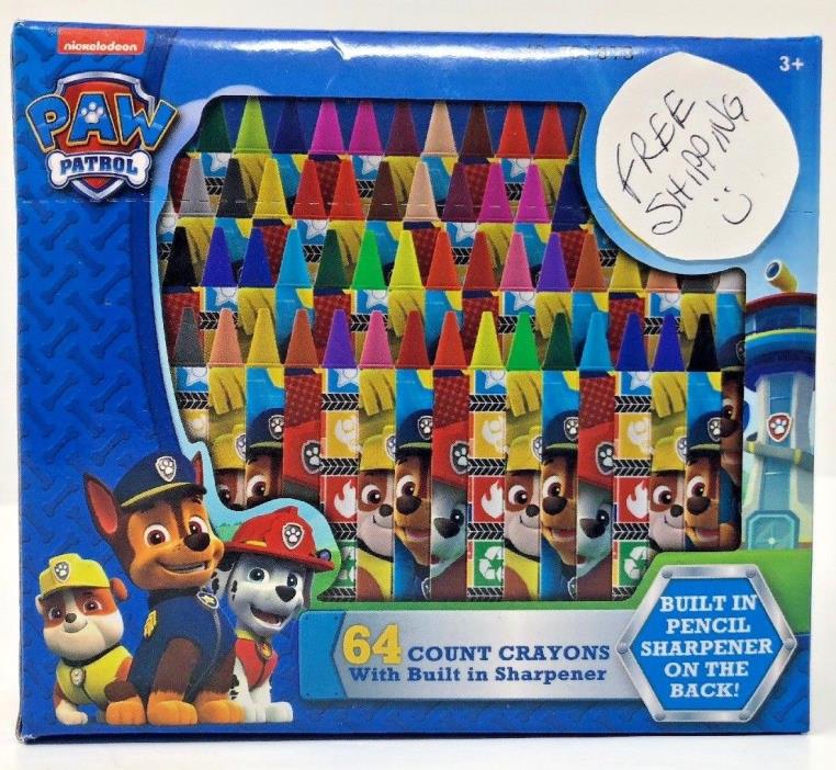 Paw Patrol Nickelodeon 64 Count Crayons with built in Sharpener