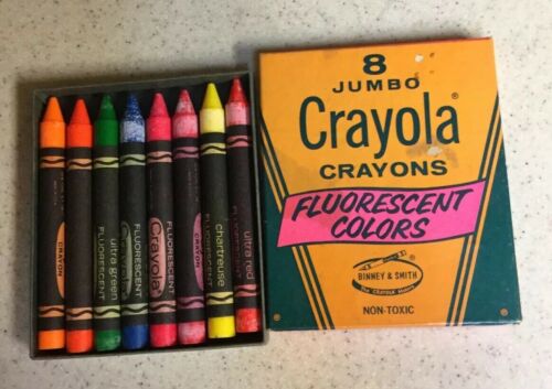 Vintage Binney & Smith Crayola Flourescent Crayons NEW