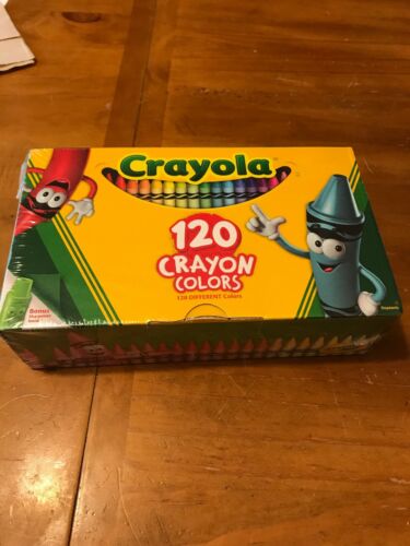 Crayola 120 Assorted Crayons in Box with Tip Character Sharpener 52-6920 FS New