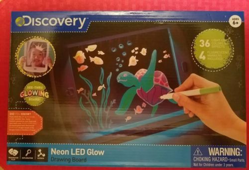 Discovery Neon LED Glow Drawing Board Age 6+  New 2018