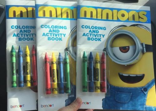 LOT OF 3 Minions Coloring Book with Crayons by Bendon N631