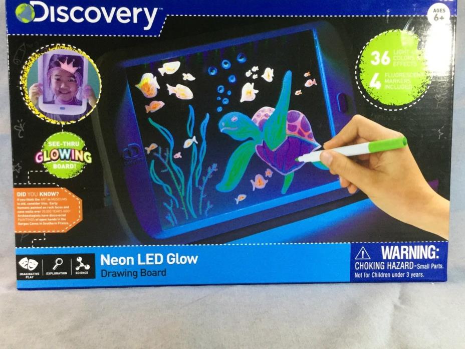 Discovery Neon LED Glow Drawing Board for Drawing or Tracing Built in Stand NEW