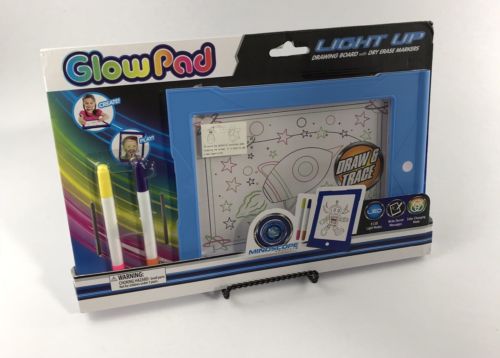 GlowPad Light Up Drawing Pad With Markers Mindscope Trace Writing Board New LED