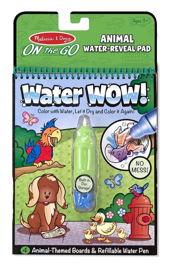 Melissa & Doug Water Coloring & Painting Book Water Wow Animal On the Go 6 Books