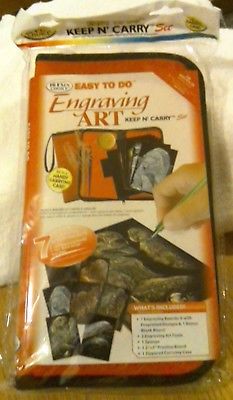 Easy to Do Engraving Art Keep n' Carry Set New in Plastic Tools Boards Case