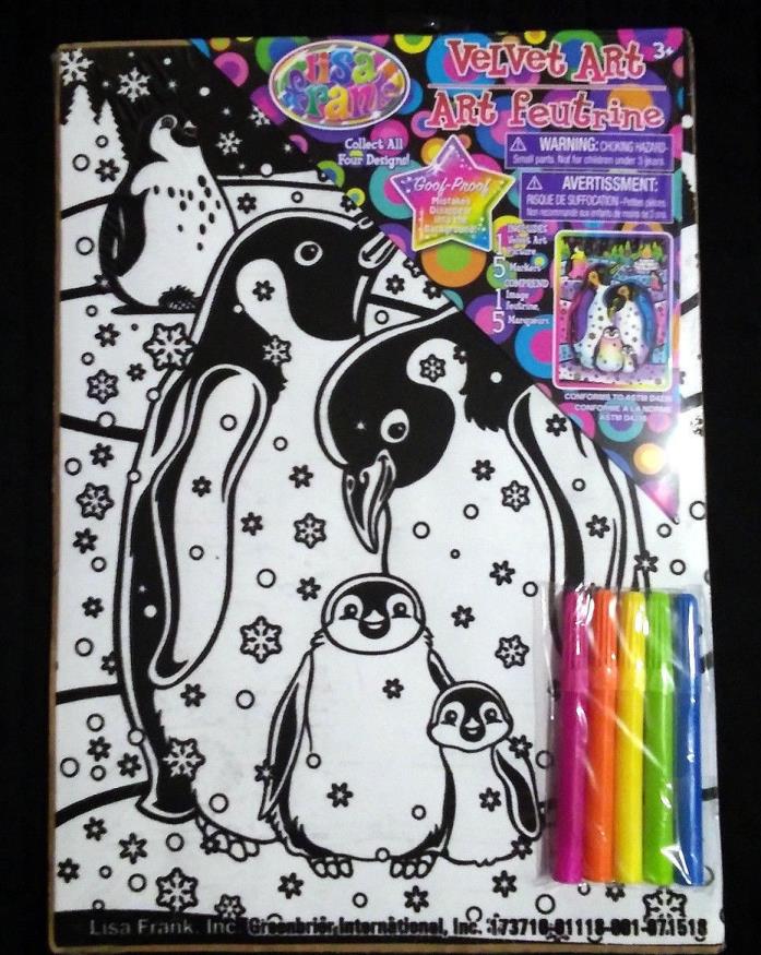 Lisa Frank Velvet Art Coloring - Adorable Penguins & Snowflakes