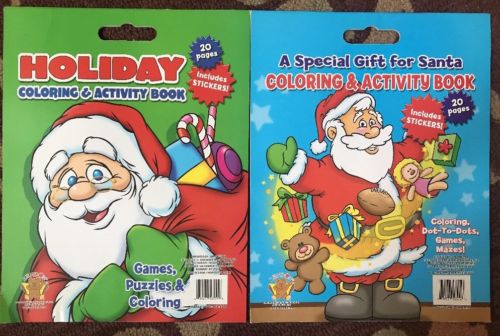 2-A Special Gift For Santa Giant Coloring & Activity Books Includes Stickers New
