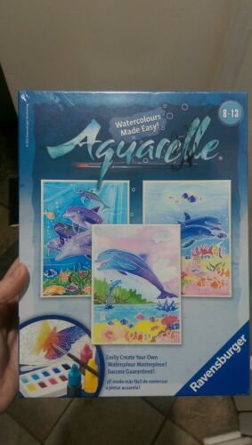 Ravensburger AquarElle Watercolours Made Easy Watercolor Kit Dolphins New in box