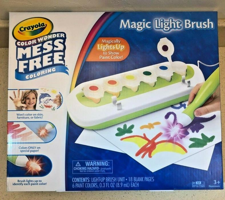 Crayola Color Wonder Magic Light Brush 2.0, Includes Six Paint Colors Free Ship