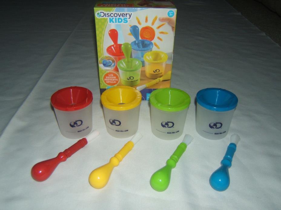 Discovery Kids No-Spill Paint Pot & Brush Set NIB