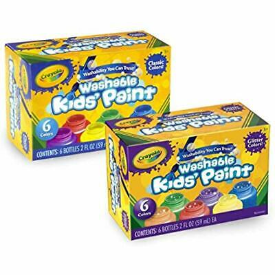 Washable Tempera & Poster Paint Kids' Paint, Includes Glitter 12 Count (