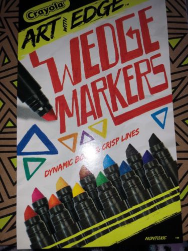 Crayola Art with Edge Wedge Markers Chisel Tip Assorted 12 Count Set