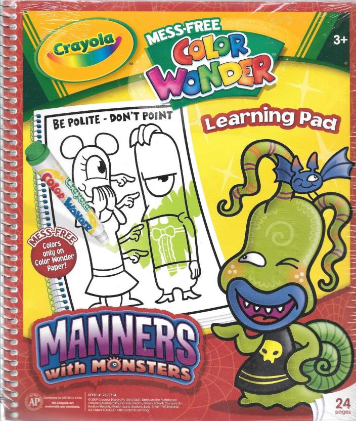Crayola Mess-Free Color Wonder Learning Pad Manners with Monsters NEW ages 3+