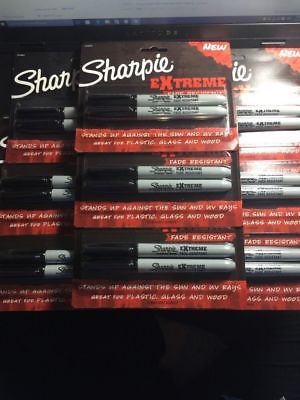 9 PK New Sharpie Permanent Marker Extreme Fade Resistant Fine Durable Tip Black