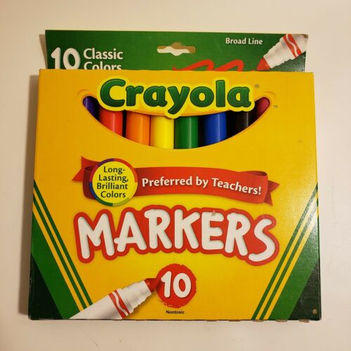 Crayola Broad Line Drawing/Coloring Markers Pack of 10 Classic Colors Kids Fun