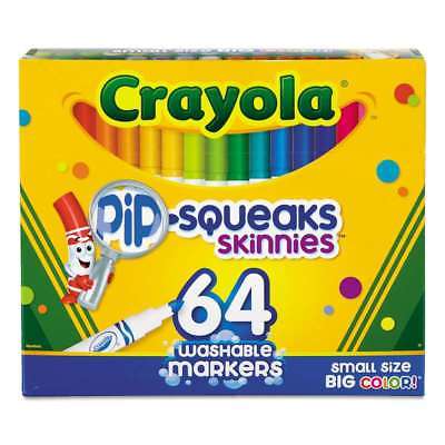 Crayola Pip-Squeaks Skinnies Washable Markers, 64 Colors, 64/Set 071662087647
