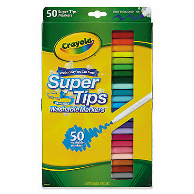 Washable Super Tips Markers, Broad/Fine Bullet Tip, Assorted Colors, 58-5050  -