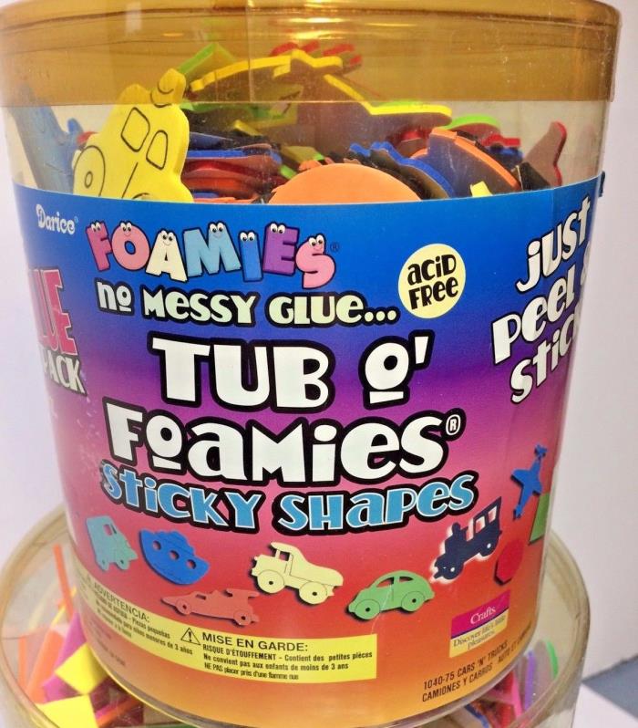 Darice foamies - Tub O' Foamies Stickers - Peal and stick - TRUCKS/CARS