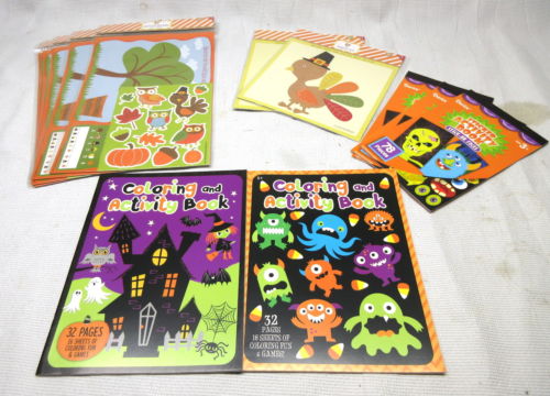 Lot of Fall Autumn Halloween Activity Sticker Book Sets Seasonal Activities
