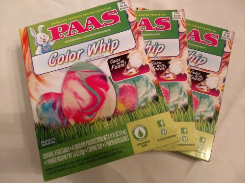 Lot of 3 THREE Paas Color Whip Easter Egg  Dyeing Kits