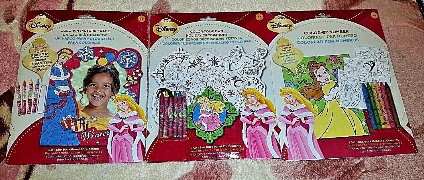 DISNEY PRINCESS COLOR YOUR OWN HOLIDAY DECORATIONS NEW IN BOX