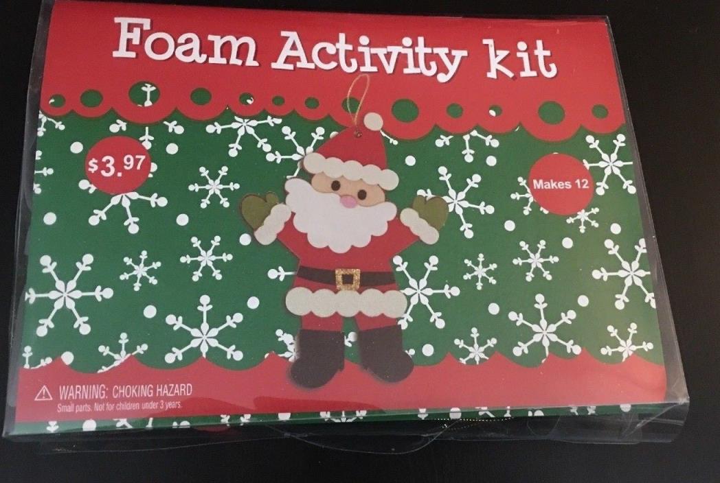 Christmas Ornament Kit - Foam Activity Kit - Makes 12 Santa ornaments