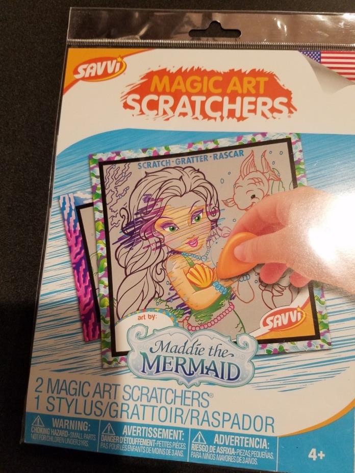 Maddie The Mermaid Magic Art Scratchers 2 Scratchers +  Scratching Stylus