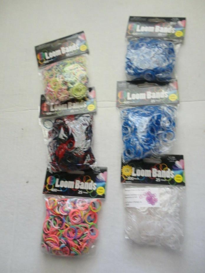 6 PK.2300 PC 125 CLIPS 6 COLORS PACK LOOM Bands 400+25 CLIPS PER PACK LATEX FREE
