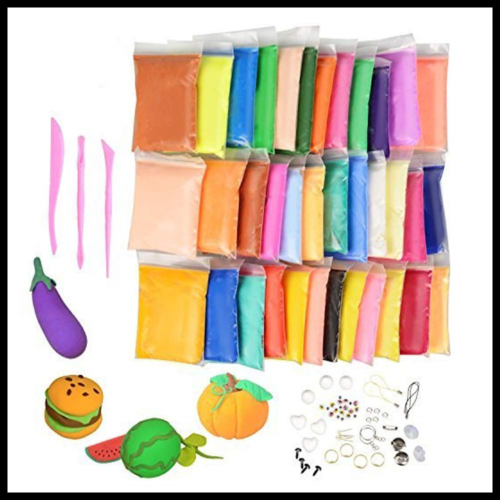 DIY Fluffy Slime Kit Air Dry Clay 36 Colors Non Sticky & Toxic Putty Modeling W